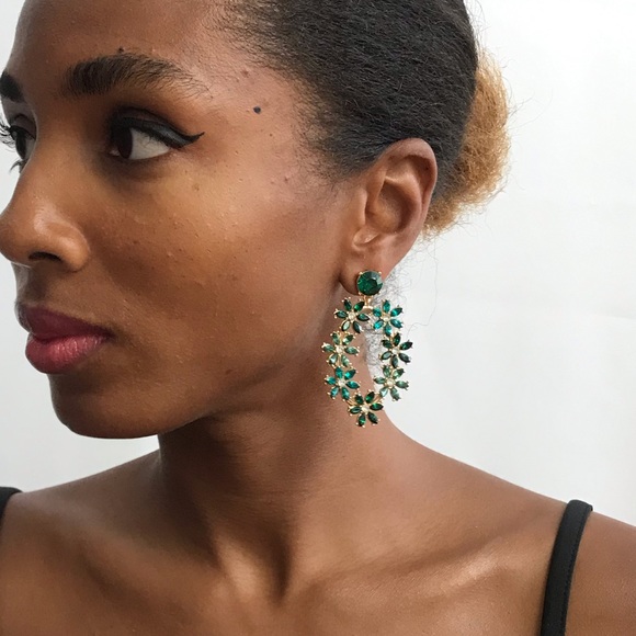 Flower Gold-Tone Drop Earrings - Picture 15 of 17